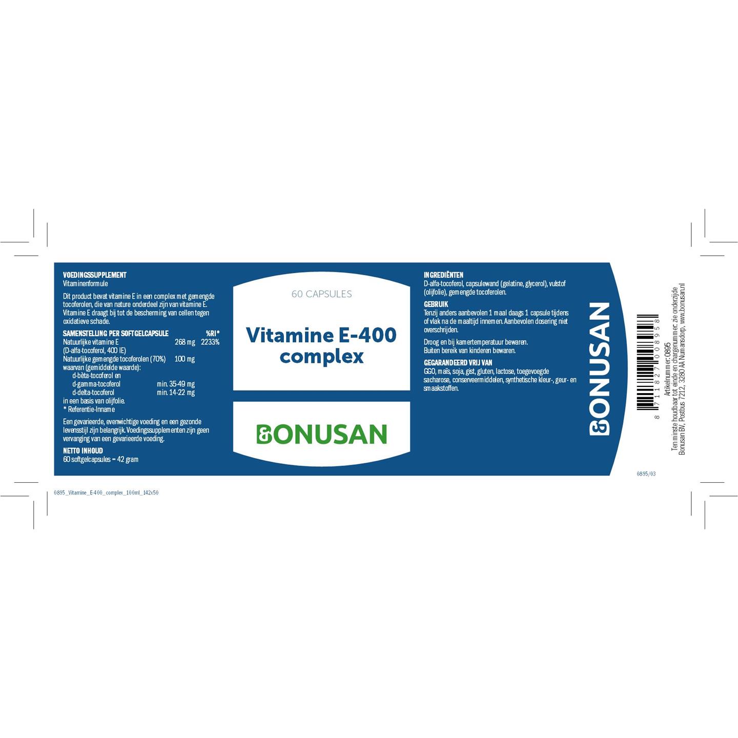 Luipaard groef Specifiek Vitamine E-400 complex (Bonusan)