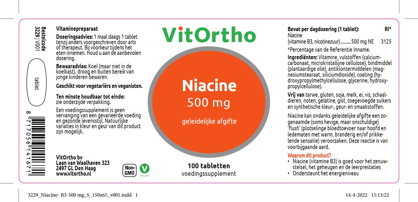 Niacine 500 mg geleidelijke afgifte