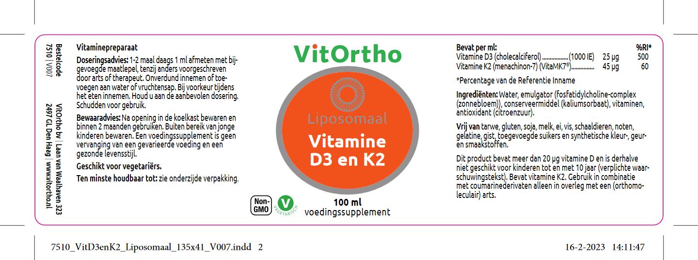 Vitamine D3 en K2 Liposomaal