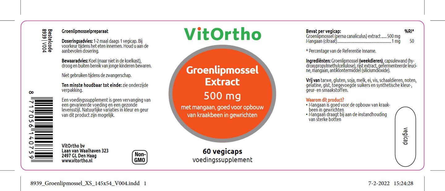 Groenlipmossel Extract 500 mg