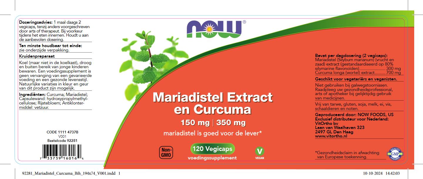 Mariadistel Extract 150 mg en Curcuma 350 mg