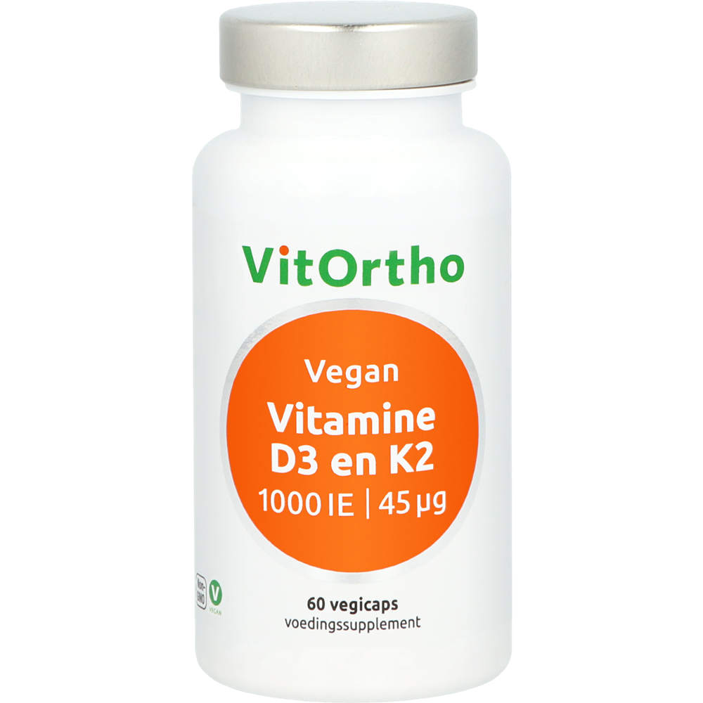 Vitamine D3 1000 IE en K2 45 mcg Vegan