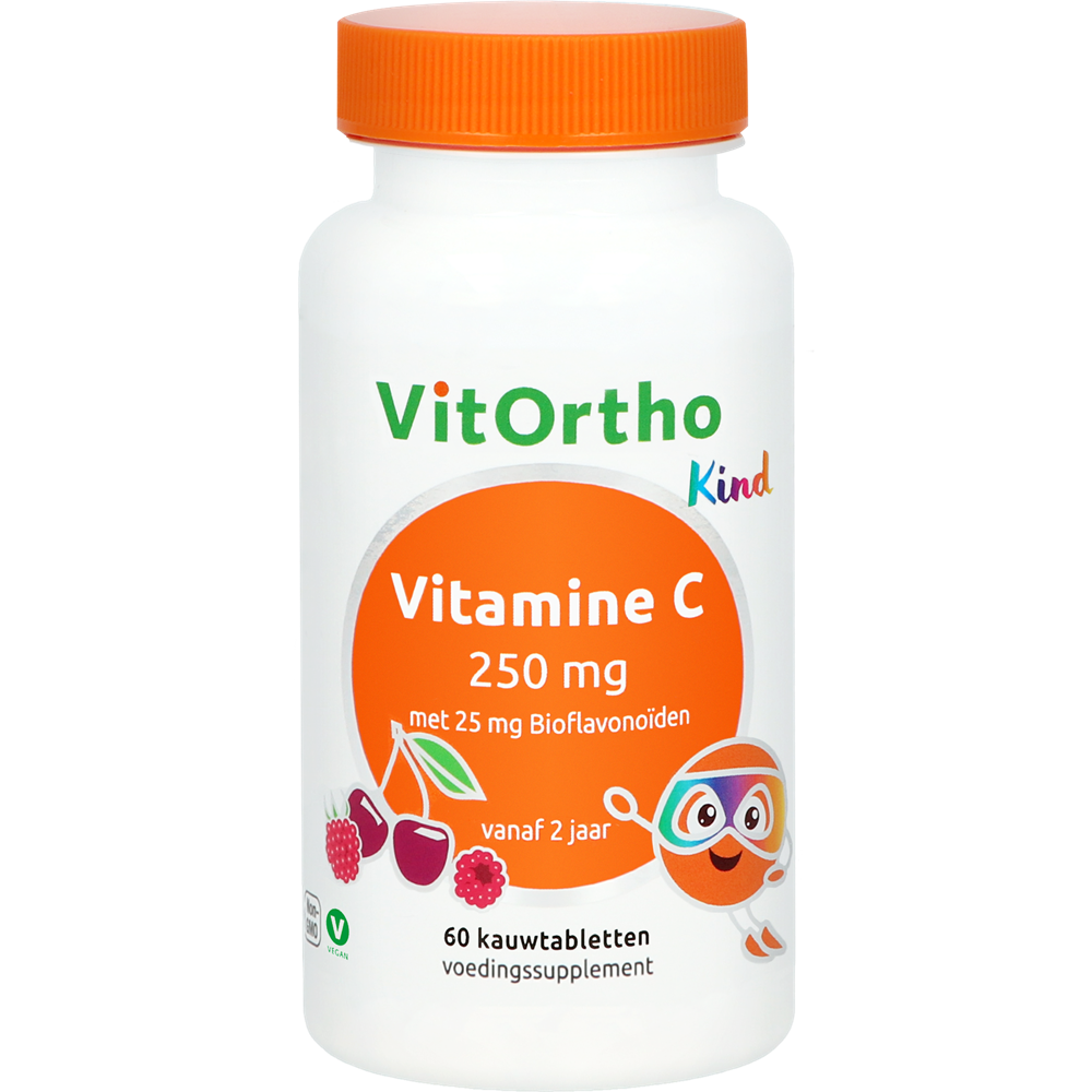 streep oven bureau VitOrtho Voedingssupplementen | Vitamine C 250 mg met 25 mg Bioflavonoïden  Kind