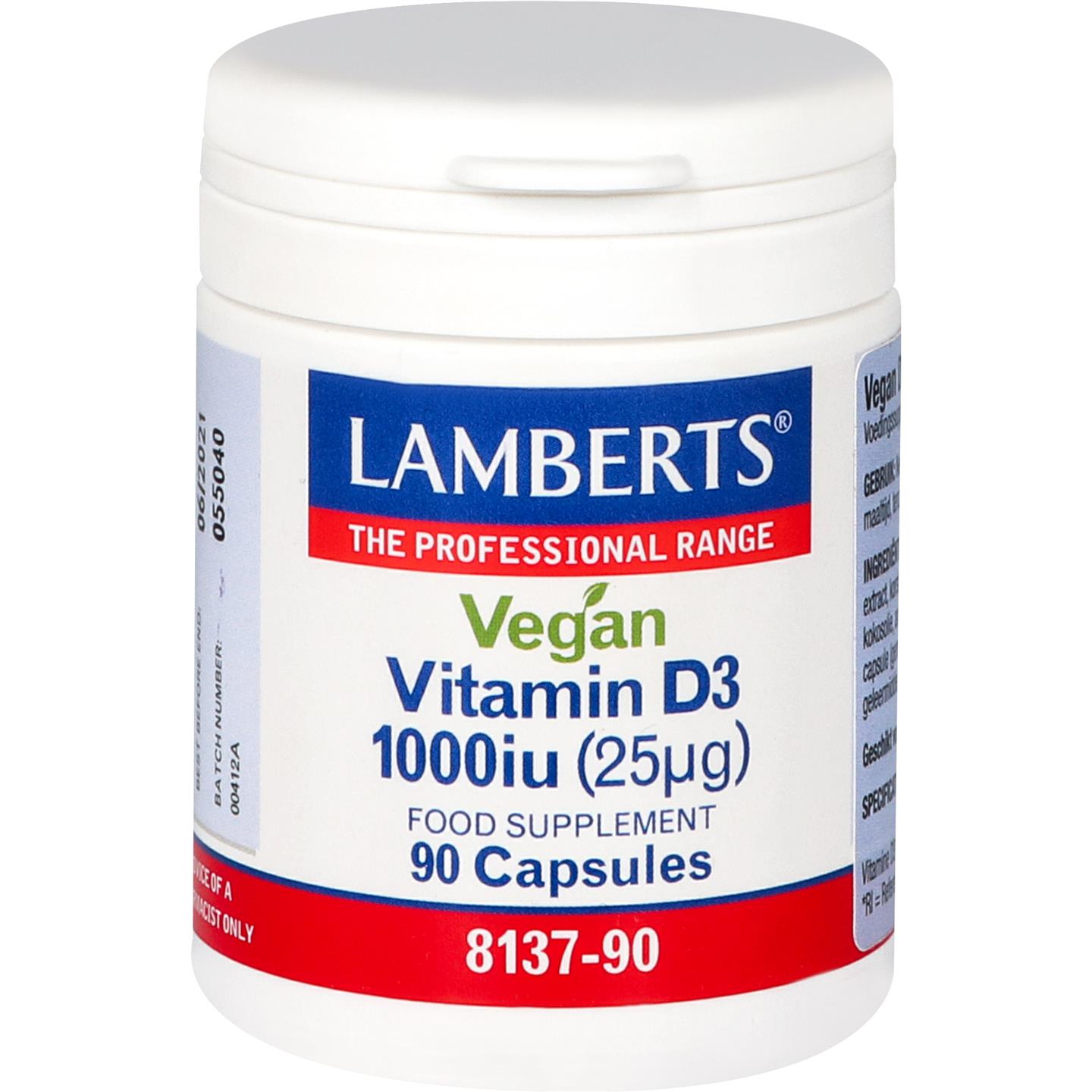 Vitamine D3 1000 IE (25 mcg) Vegan