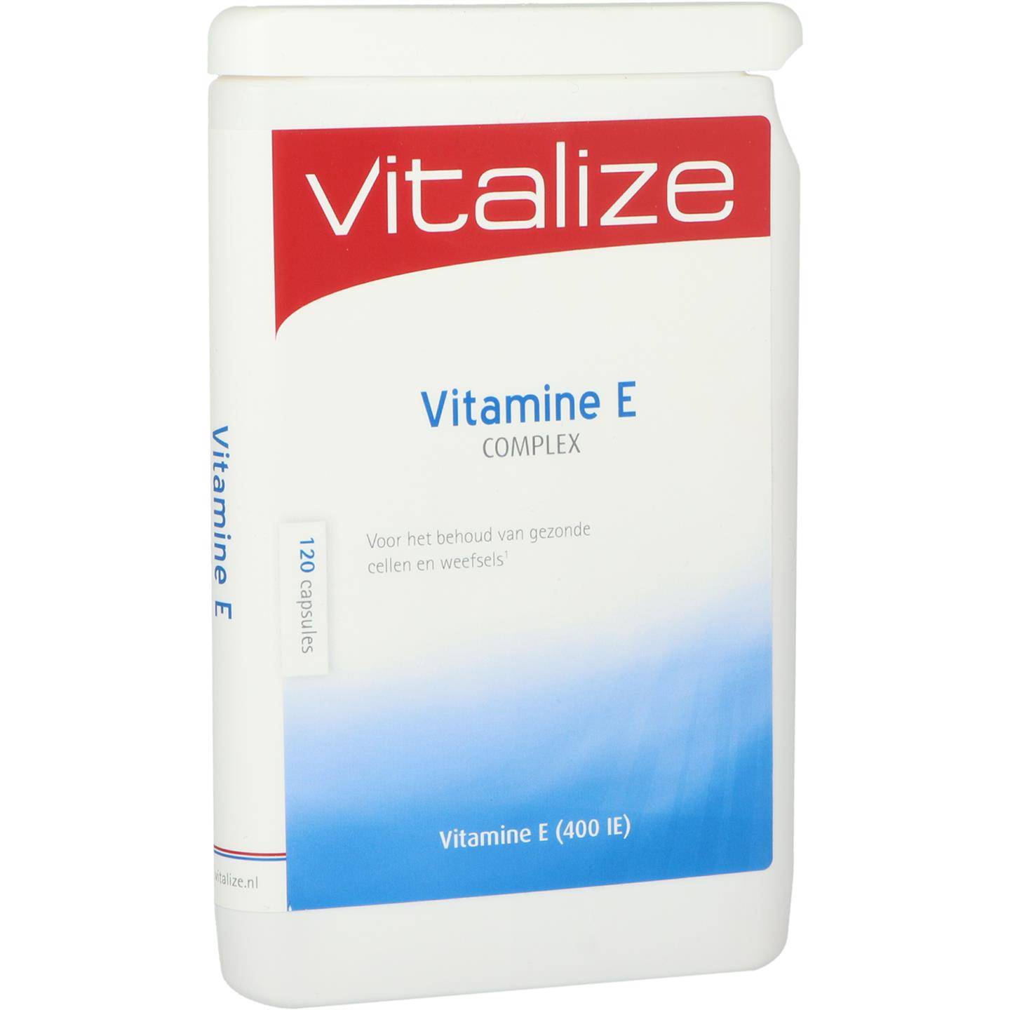 Vitalize Vitamine E Complex 120 capsules - Voor het behoud van gezonde cellen en weefsels - Draagt bij tot de bescherming van cellen tegen oxidatieve schade