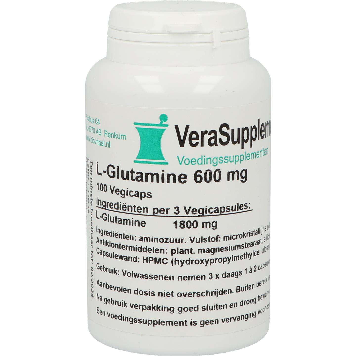 Biovitaal L Glutamine 600mg 100cp