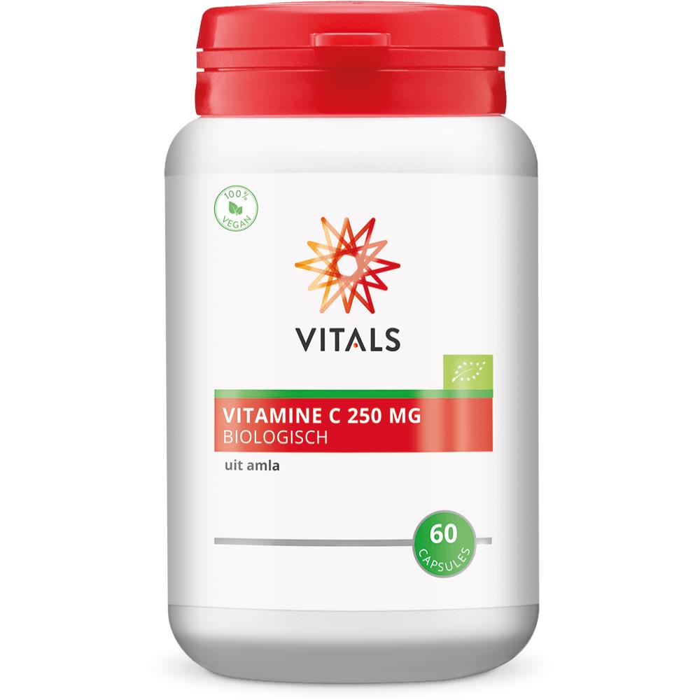 Vitals Vitamine C Biologisch 250 mg - 60 capsules. Volledig natuurlijke vitamine C uit Amla.