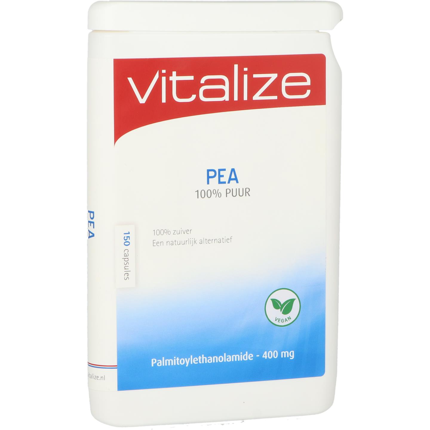 Vitalize PEA 100% Puur 150 capsules - Lichaamseigen stof, effectief en veilig - 400 mg Pure PEA () zonder toevoegingen